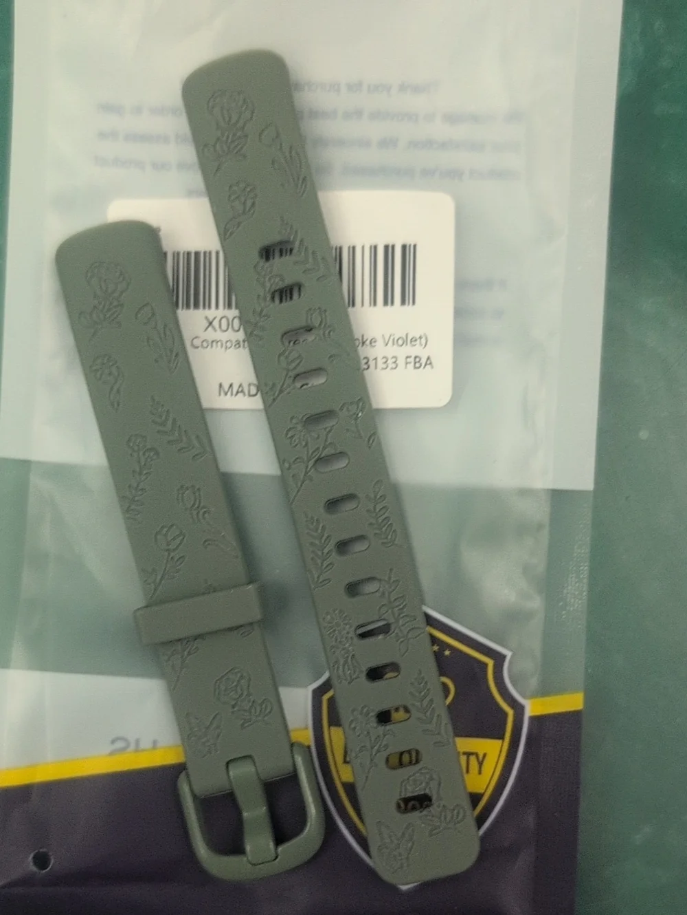 Black FitBit Inspire 3 with USB Charger And Extra Green Band